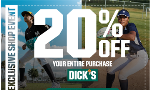 20% Off at DICK'S 2/27-3/2